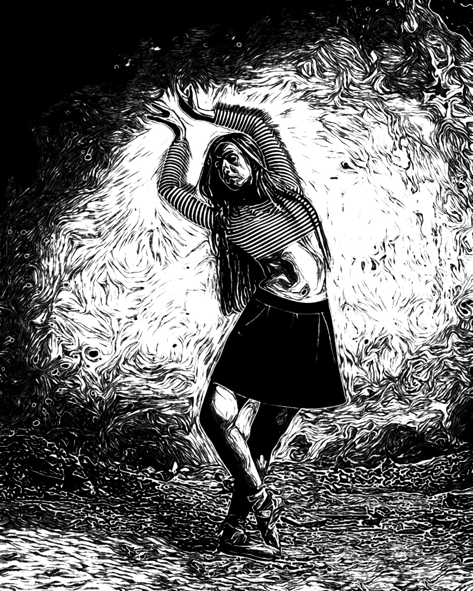 Ink portrait created with Inkwork
